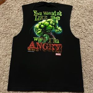Universal Hulk tank top, black with green, size M.